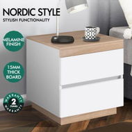 Detailed information about the product ALFORDSON 2x Bedside Table Nightstand Storage Side End Cabinet Drawers Wood