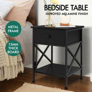 Detailed information about the product ALFORDSON 2x Bedside Table Retro Wooden Nightstand Vintage Storage Side Cabinet