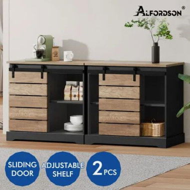 ALFORDSON 2x Buffet Sideboard Cabinet Sliding Door Cupboard Storage Kitchen