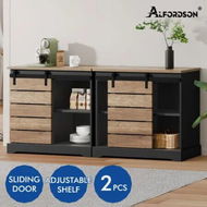 Detailed information about the product ALFORDSON 2x Buffet Sideboard Cabinet Sliding Door Cupboard Storage Kitchen