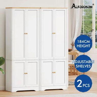 ALFORDSON 2x Buffet Sideboard Cupboard Storage Cabinet Wardrobe Kitchen Hallway