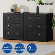 Detailed information about the product ALFORDSON 2x Chest of Drawers Storage Cabinet Bedside Table Hamptons Drawers
