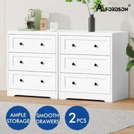 Detailed information about the product ALFORDSON 2x Chest of Drawers Storage Cabinet Bedside Table Hamptons Drawers