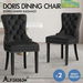 ALFORDSON 2x Dining Chair Kitchen Lounge Retro Button Tufted Wooden Velvet Black. Available at Crazy Sales for $299.95