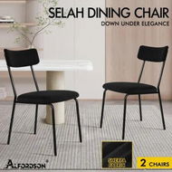 Detailed information about the product ALFORDSON 2x Dining Chairs Accent Kitchen Lounge Rectangular Back Sherpa Black