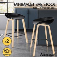 Detailed information about the product ALFORDSON 2x Kitchen Bar Stools Bar Stool Counter Wooden Chairs Black Wade