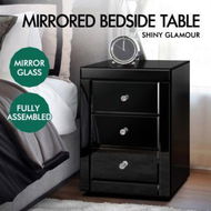 Detailed information about the product ALFORDSON 2x Mirrored Bedside Table Cabinet Nightstand Side End Table Drawers