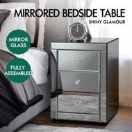 Detailed information about the product ALFORDSON 2x Mirrored Bedside Table Cabinet Nightstand Side End Table Drawers