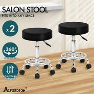 Detailed information about the product ALFORDSON 2x Salon Stool Round Swivel Barber Hair Dress Chair Gas Lift Black