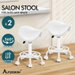 ALFORDSON 2x Salon Stool Saddle Swivel Barber Hair Dress Chair Sierra All White. Available at Crazy Sales for $129.95