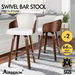 ALFORDSON 2x Swivel Bar Stools Alice Kitchen Wooden Dining Chair Boucle White. Available at Crazy Sales for $299.95