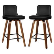 Detailed information about the product ALFORDSON 2x Swivel Bar Stools Bailey Kitchen Wooden Dining Chair BLACK