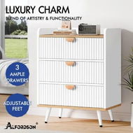Detailed information about the product ALFORDSON 3 Chest of Drawers Modern Storage Cabinet Dresser Tallboy Wood White