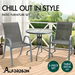 ALFORDSON 3PCS Outdoor Furniture Patio Table and Chairs Set Garden Round Grey. Available at Crazy Sales for $149.95