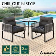 Detailed information about the product ALFORDSON 3PCS Outdoor Furniture Setting Patio Garden Table Chair Set Wicker