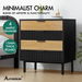 ALFORDSON 4 Chest of Drawers Modern Storage Cabinet Dresser Tallboy Black/Wood. Available at Crazy Sales for $189.95