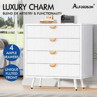 Detailed information about the product ALFORDSON 4 Chest of Drawers Modern Storage Cabinet Dresser Tallboy White