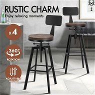 Detailed information about the product ALFORDSON 4x Bar Stool Retro Kitchen Vintage Chair Industrial Backrest Ezra