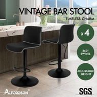 Detailed information about the product ALFORDSON 4x Bar Stools Remy Kitchen Gas Lift Swivel Vintage Chair Fabric