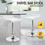 Detailed information about the product ALFORDSON 4x Bar Stools Saxton Kitchen Swivel Chair Leather Gas Lift WHITE