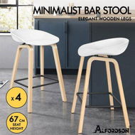 Detailed information about the product ALFORDSON 4x Kitchen Bar Stools Bar Stool Counter Wooden Chairs White Wade