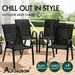 ALFORDSON 4x Outdoor Lounge Chairs Patio Dining Furniture Garden Stackable Black. Available at Crazy Sales for $159.95