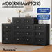 ALFORDSON 5 Chest of Drawers 2x Bedside Table Bedroom Storage Hamptons Black. Available at Crazy Sales for $539.95