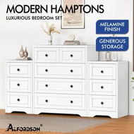 Detailed information about the product ALFORDSON 5 Chest of Drawers 2x Bedside Table Bedroom Storage Hamptons White