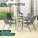 ALFORDSON 5PCS Outdoor Dining Set Round Table and Chairs 90cm Grey. Available at Crazy Sales for $269.95