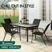 ALFORDSON 5PCS Outdoor Dining Set Table and Chairs Black. Available at Crazy Sales for $299.95