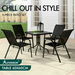 ALFORDSON 5PCS Outdoor Furniture Patio Table and Chairs Set Garden Square Black. Available at Crazy Sales for $209.95