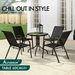 ALFORDSON 5PCS Outdoor Furniture Table and Chairs Set Round Black. Available at Crazy Sales for $229.95