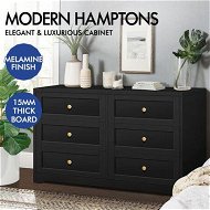 Detailed information about the product ALFORDSON 6 Chest of Drawers Hamptons Storage Cabinet Dresser Tallboy Black