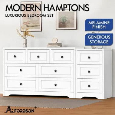 ALFORDSON 7 Chest of Drawers Bedside Table Bedroom Storage Hamptons White