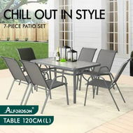 Detailed information about the product ALFORDSON 7PCS Outdoor Dining Set Garden Table and Chairs Patio Furniture Grey