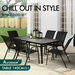 ALFORDSON 7PCS Outdoor Dining Set Patio Table and Chairs Garden Furniture Black. Available at Crazy Sales for $459.95