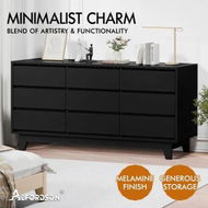 Detailed information about the product ALFORDSON 9 Chest of Drawers Minimalist Storage Cabinet Dresser Tallboy Black