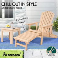 Detailed information about the product ALFORDSON Adirondack Chair Table 2PCS Set Wooden Outdoor Furniture Beach Wood