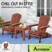 ALFORDSON Adirondack Chairs Table 3PCS Set Outdoor Furniture Beach Brown. Available at Crazy Sales for $239.95