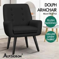 Detailed information about the product ALFORDSON Armchair Lounge Accent Chair Fabric Black