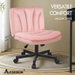 ALFORDSON Armless Office Desk Chair Mid Back Wide Seat w/ Wheels Velvet Pink. Available at Crazy Sales for $149.95