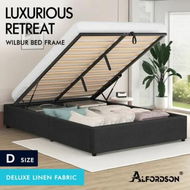 Detailed information about the product ALFORDSON Bed Frame Double Size Gas Lift Storage Mattress Base Charcoal WILBUR