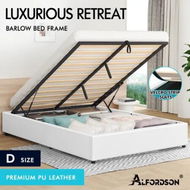 Detailed information about the product ALFORDSON Bed Frame Double Size Gas Lift Storage Mattress Base White BARLOW