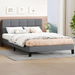 ALFORDSON Bed Frame Double Size Wooden Slats Platform Fabric Grey Paula. Available at Crazy Sales for $249.95
