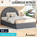 ALFORDSON Bed Frame King Single Arched Base Gas Lift Storage Fabric Grey Hoult. Available at Crazy Sales for $309.95