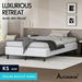 ALFORDSON Bed Frame King Single Mattress Base Foundation White Boucle BASEL. Available at Crazy Sales for $179.95