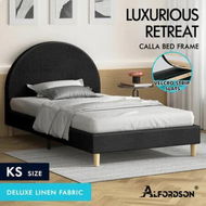 Detailed information about the product ALFORDSON Bed Frame King Single Mattress Base Platform Fabric Charcoal CALLA