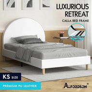 Detailed information about the product ALFORDSON Bed Frame King Single Mattress Base Platform Leather White CALLA
