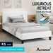 ALFORDSON Bed Frame King Single Mattress Base Wooden Platform Boucle Fabric White. Available at Crazy Sales for $229.95