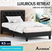 ALFORDSON Bed Frame King Single Tufted Headboard Modern Leather Black Meduna. Available at Crazy Sales for $339.95